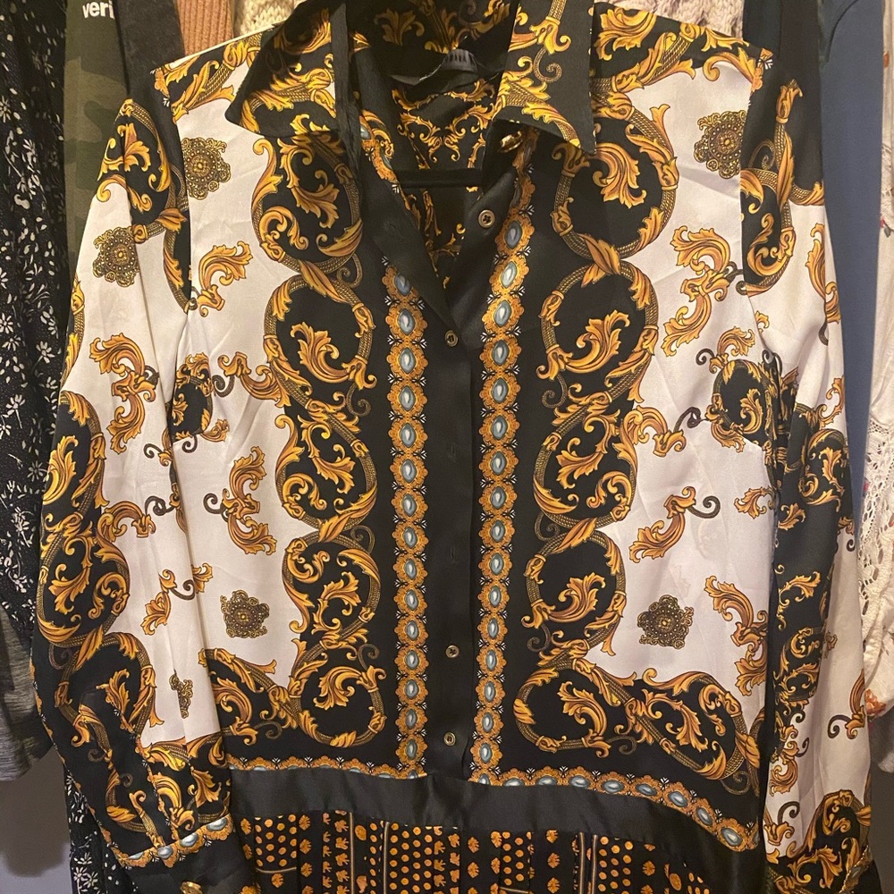 Gold Print Zara Dress
